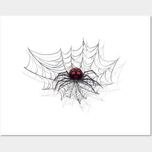 Big Scary Spider Halloween Design Posters and Art
